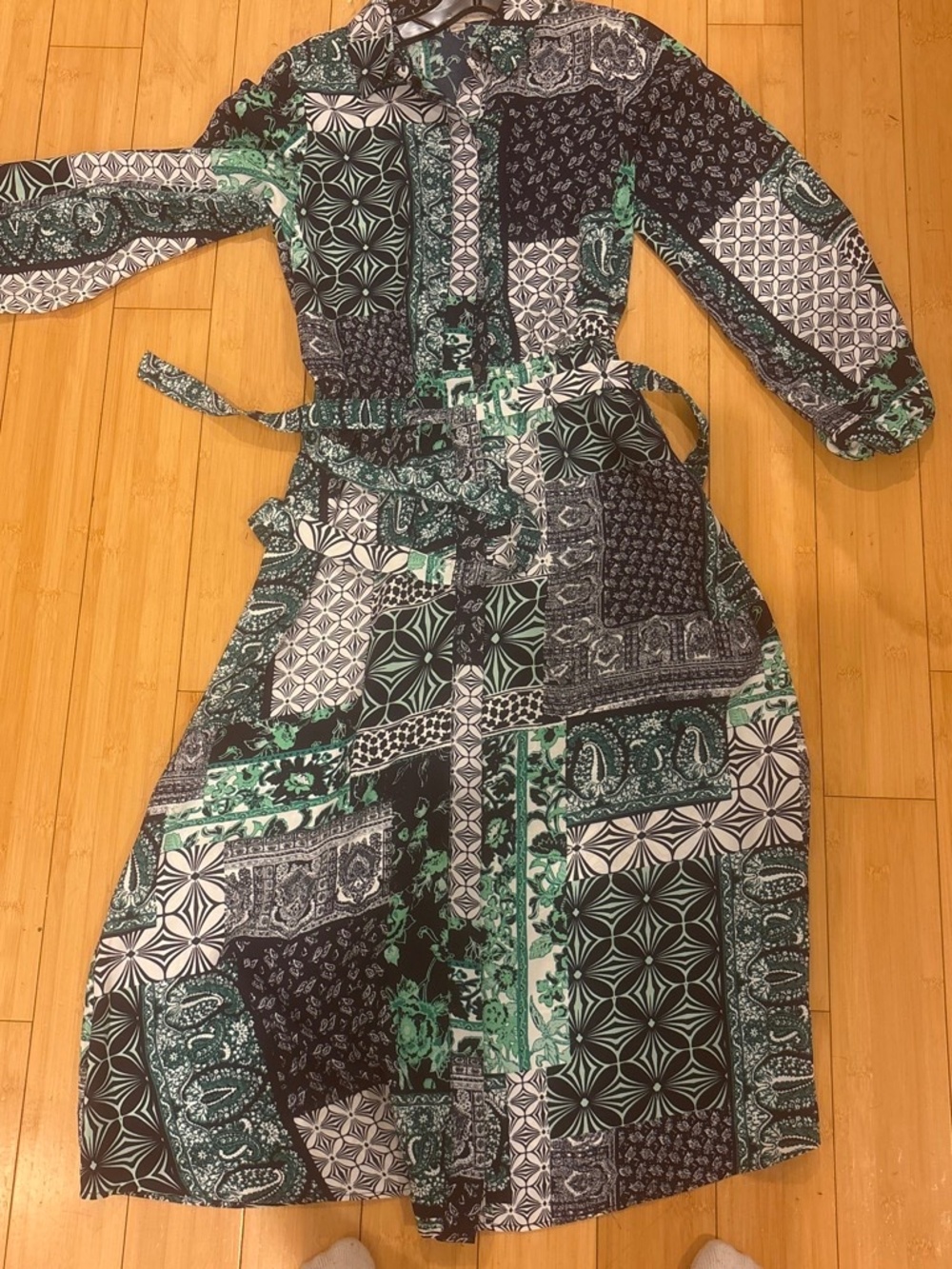 Midi Dress-- patch work pattern